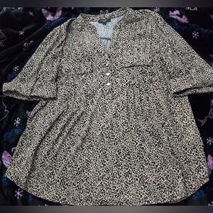 Women's Plus Size Cocomo Brand Leopard Print Blouse